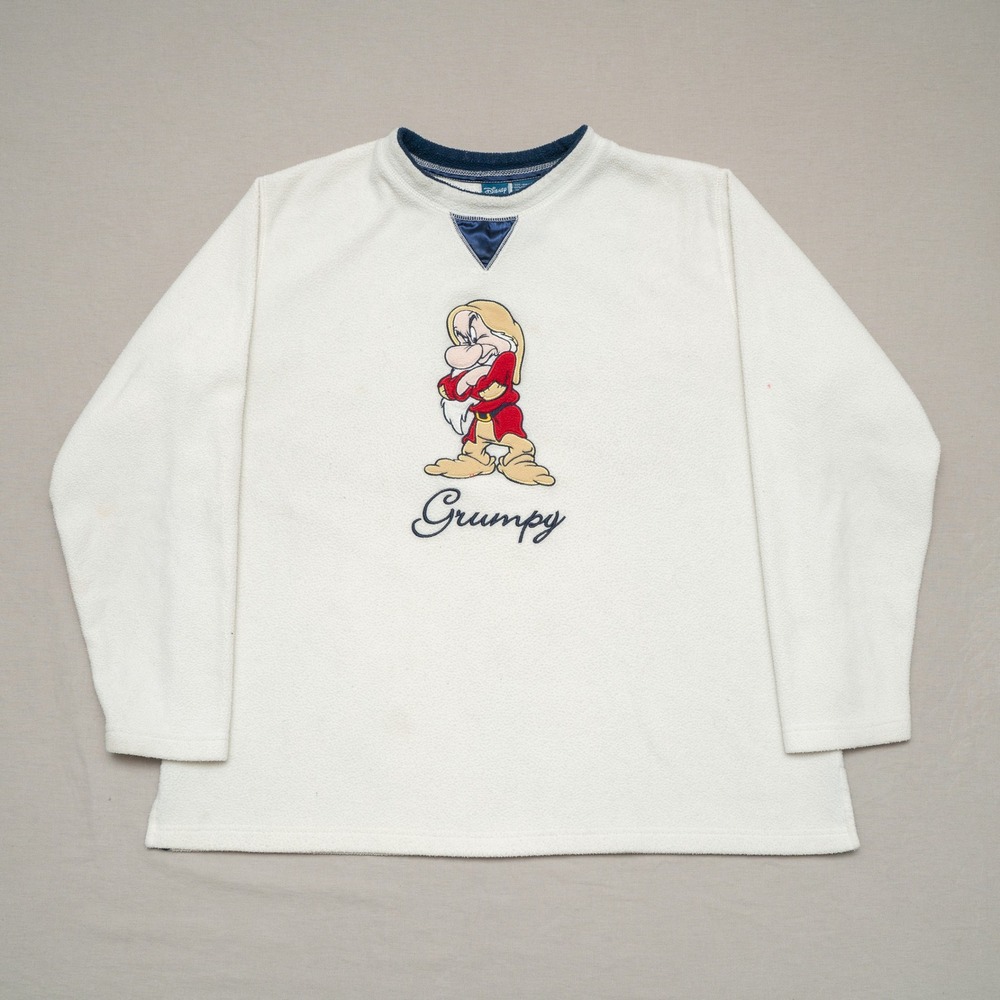 Vintage‎ Y2k 2000s Grumpy Snow White 7 Dwarfs Disney Womens Fleece Pullover XL